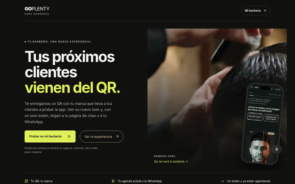 Plataforma Go Plenty Barber